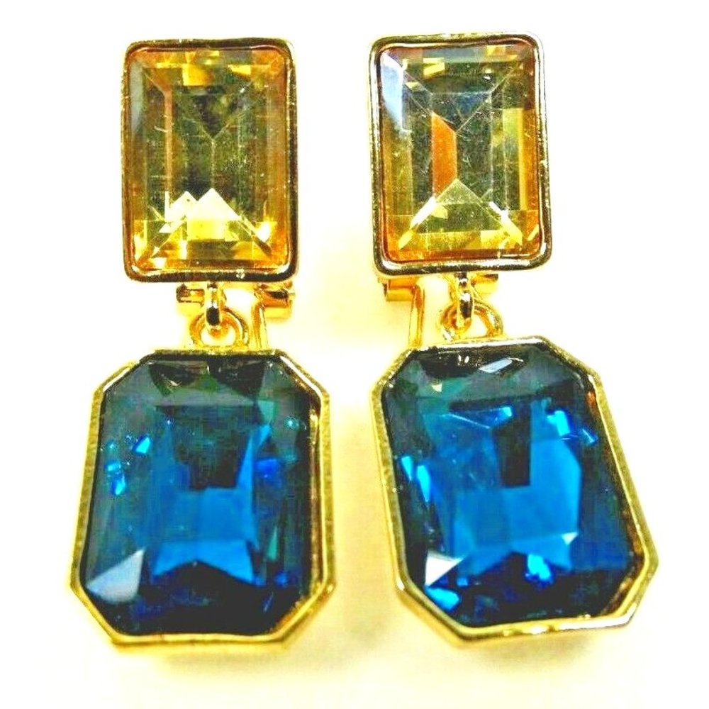 JARDIN Gold Plated Multi-Color Glass Dangle Earrings